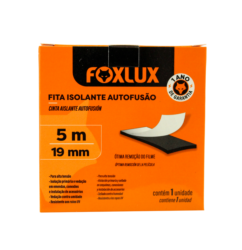 Tape Elect. Negro De Goma Foxlux 5M 10.52 (UNIDAD)
