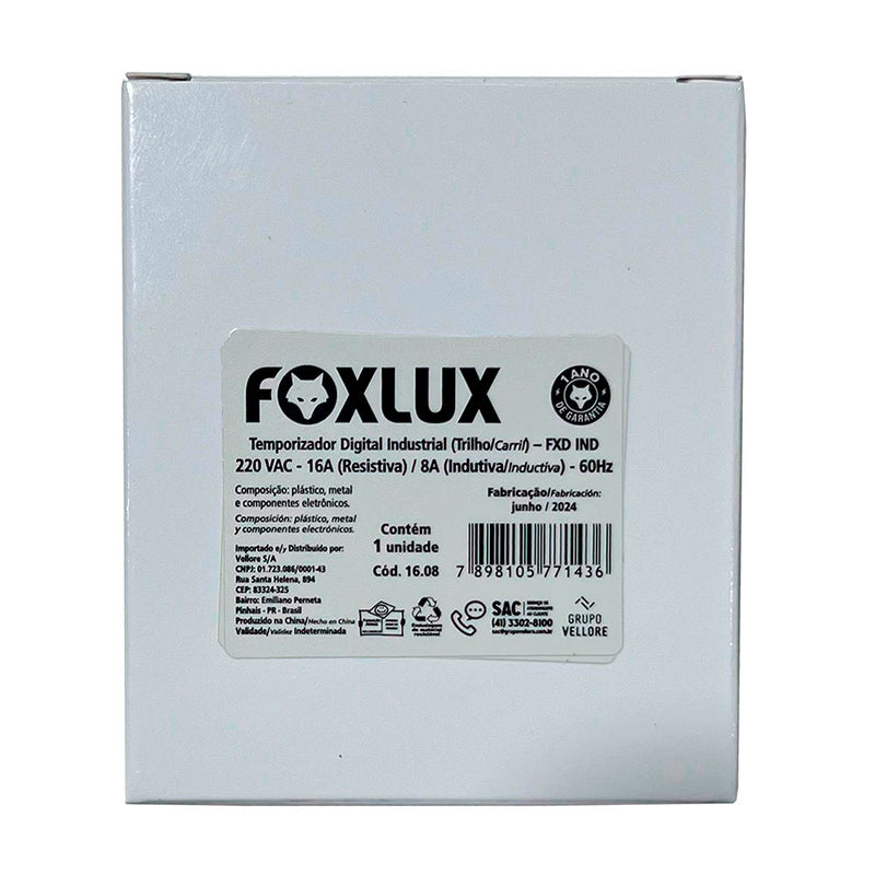 Temporizador Digital Industrial (Lechuza) Foxlux 220V 16.08 (UNIDAD)
