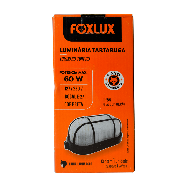 Lampara Cara Catcher Negra Foxlux Bivolt 60W 17.21 (UNIDAD)