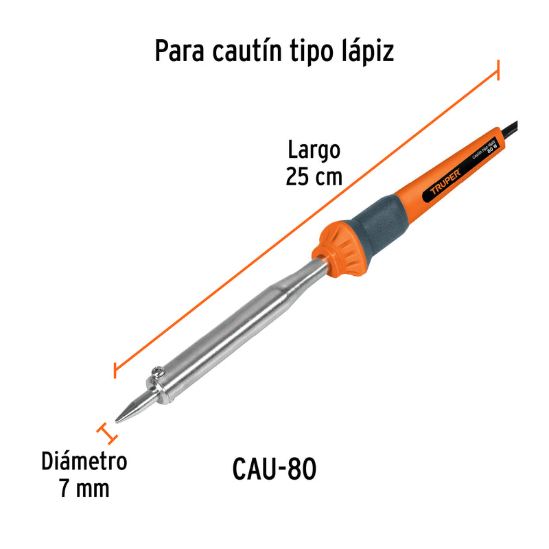 Cautin Tipo Lapiz 80 W Truper Cau-80 (UNIDAD)