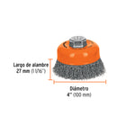 Cepillo Copa Alambre Truper para Taladro 4 X 5/8 Co-510 (UNIDAD)