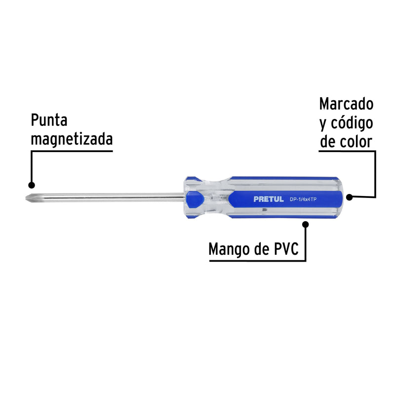 Destornillador Stria Pretul M/Transp Dp-1/4X4Tp (UNIDAD)