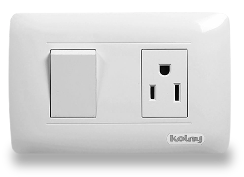 Interruptor + Toma Corriente Blanco Europa Kolny 3401-54 (UNIDAD)