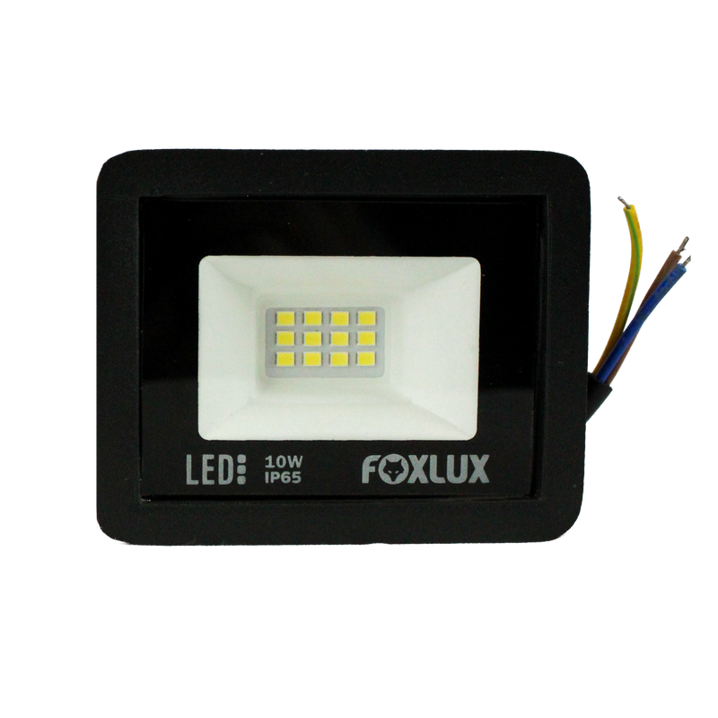Reflector Led Foxlux 10W Negro 6500K LED38.19 (UNIDAD)