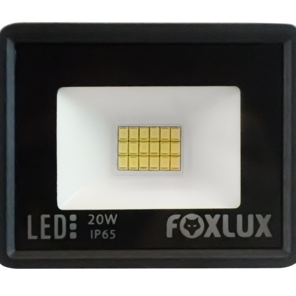 Reflector Led Foxlux 20W Negro 6500K LED38.20 (UNIDAD)