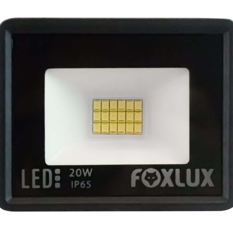 Reflector Led Foxlux 20W Negro 6500K LED38.20 (UNIDAD)