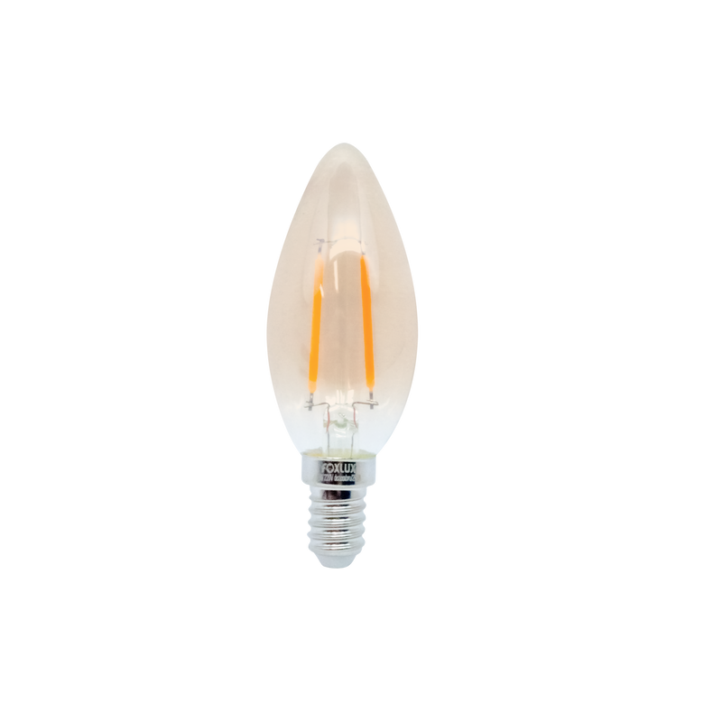 Bombillo Led Filamento T/Vela Foxlux E-14 2W Led90.134 (UNIDAD)