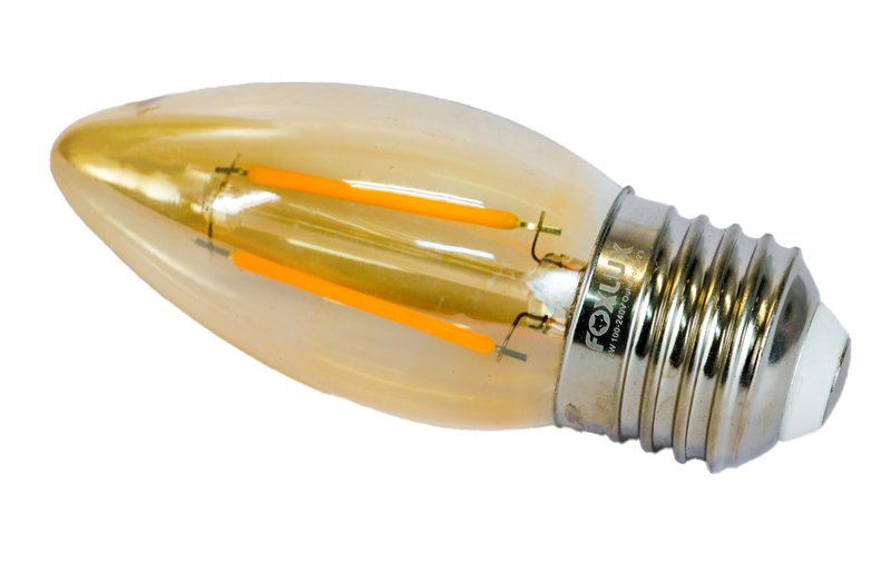 Bombillo Led Filamento T/Vela Foxlux E-14 2W Led90.134 (UNIDAD)