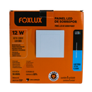 Lampara Led Foxlux Cuadrada Superficie 12W 6500K LED90.66 (UNIDAD)
