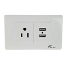 Lico Lux Toma Corriente Sencillo Blanco + 2 USB (UNIDAD)
