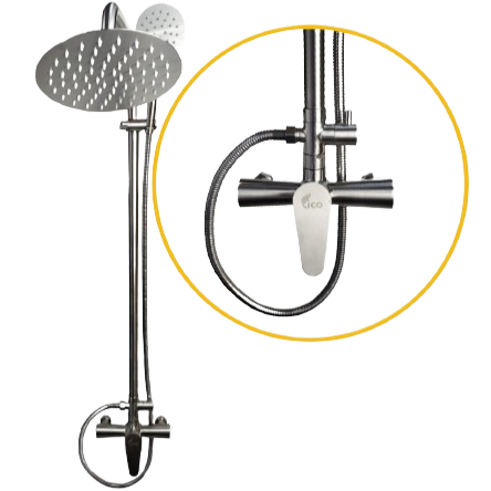 Llave Mezcladora para Bañera con Torre Lico F-3326 Ac. Inox. (UNIDAD)