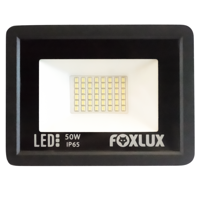 Reflector Led Foxlux 50W Negro 6500K LED38.22 (UNIDAD)