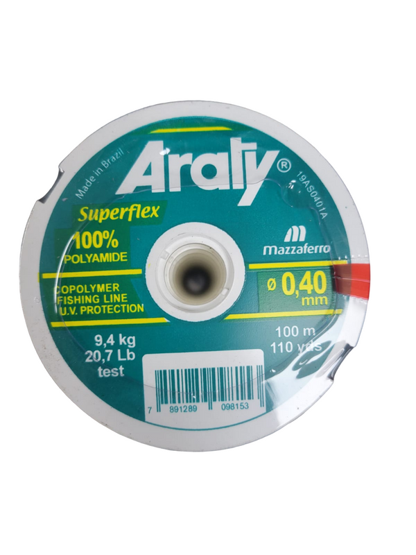 Araty Hilo Nylon Superflex 100Mt 0.40Mm Verde (ROLLITO)