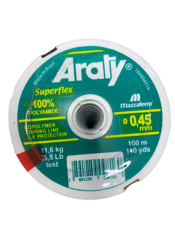 Araty Hilo Nylon Superflex 100Mt 0.45Mm Multicolor (ROLLITO)