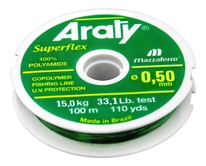 Araty Hilo Nylon Superflex 100Mt 0.50Mm Verde (ROLLITO)