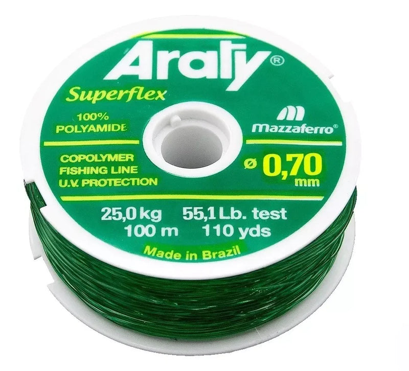 Araty Hilo Nylon Superflex 100Mt 0.70Mm Verde (ROLLITO)