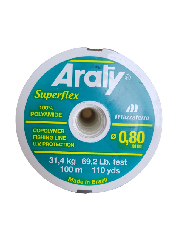 Araty Hilo Nylon Superflex 100Mt 0.80Mm Gris (ROLLITO)