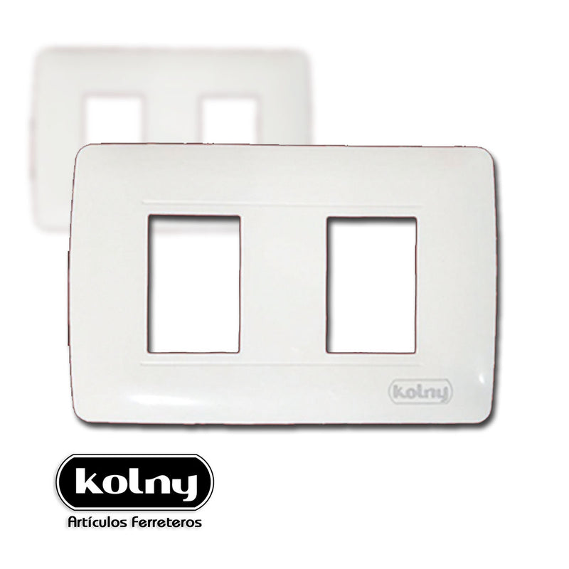 Tapa Plastica para Tomacorriente Doble Blanca Kolny 3400-30 (UNIDAD)