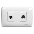 Toma Television + Telefono Blanca Kolny 3400-67 (UNIDAD)