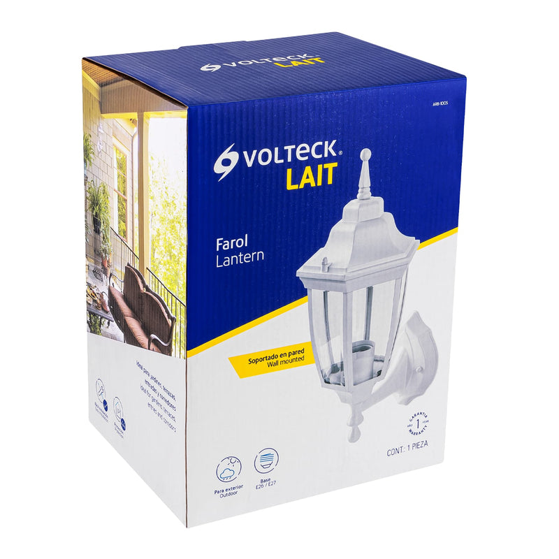 Lampara para Pared Ext Blanca Volteck Arb-100S (UNIDAD)