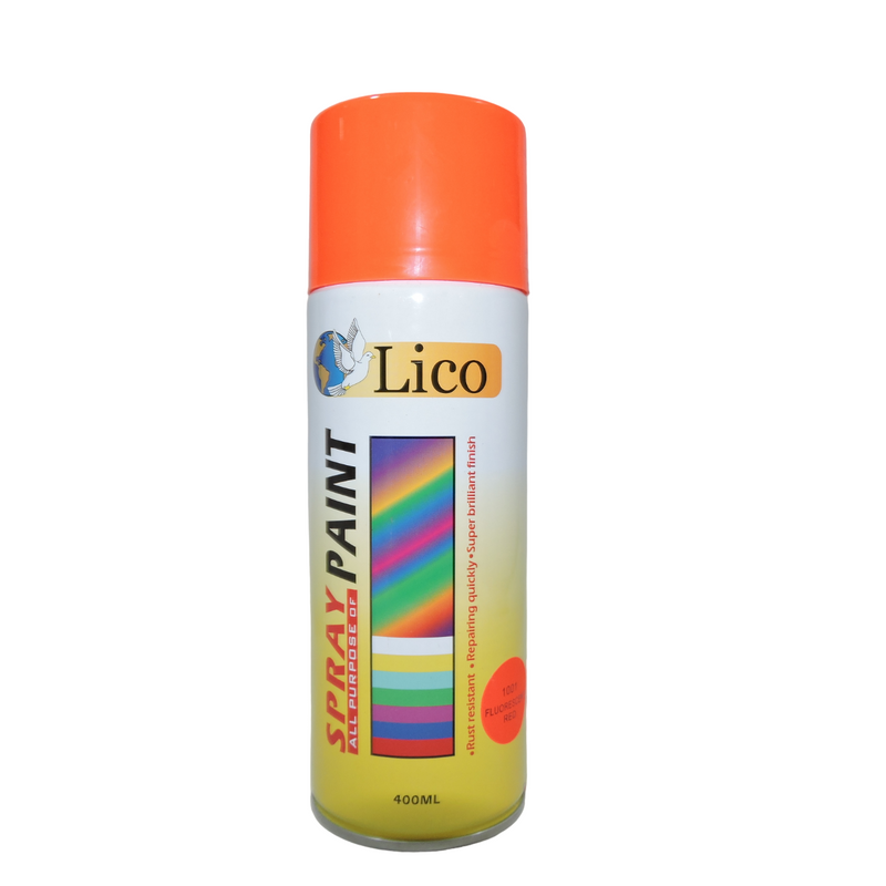 Pintura Spray Lico Fluorecente Rojo 1001 (UNIDAD)