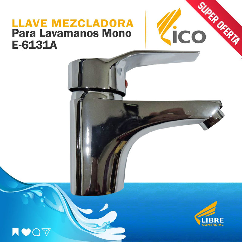 Llave Mezcl. para Lavamano Mono Lico E-6131A (UNIDAD)