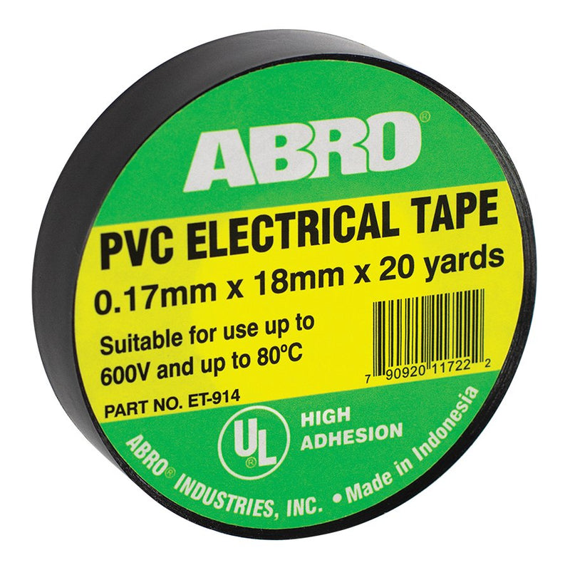 Tape eléctrico Abro Negro 3/4 X 10 Ydas (UNIDAD)