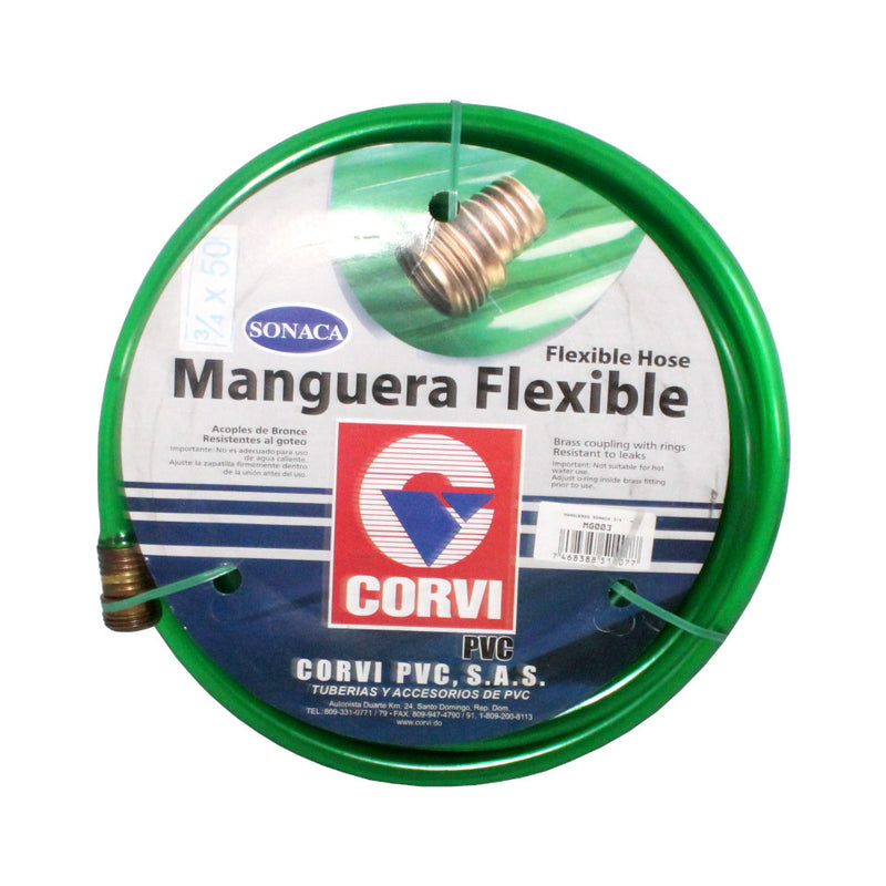 Manguera plastica Sonaca 3/4" X 50' (UNIDAD)