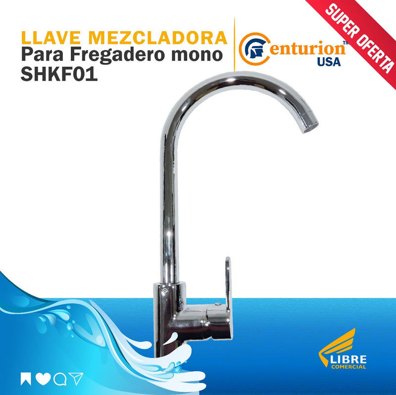 Llave Mezcladora para Fregadero Mono Centurion Shkf01 (UNIDAD)