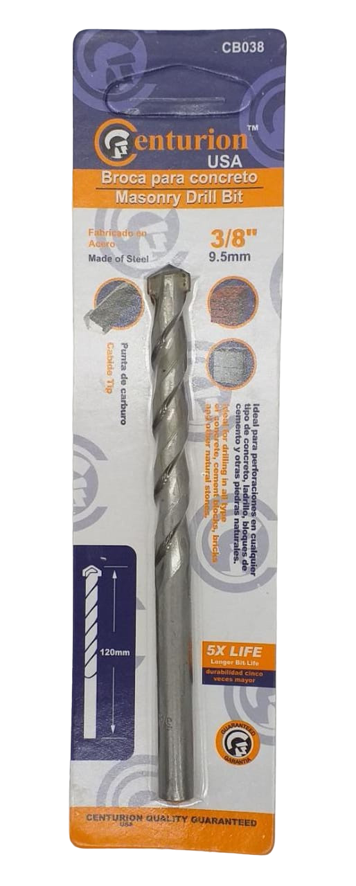 Barrena Concreto Centurion 3/8 Cb038 Blister (UNIDAD)