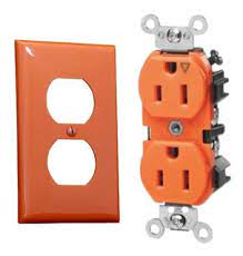 Toma Corriente Doble Naranja T/Leviton 110V (UNIDAD)