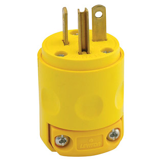 Enchufe Aereo con T Amarillo 520Pv 20Amp Leviton (Or) (UNIDAD)