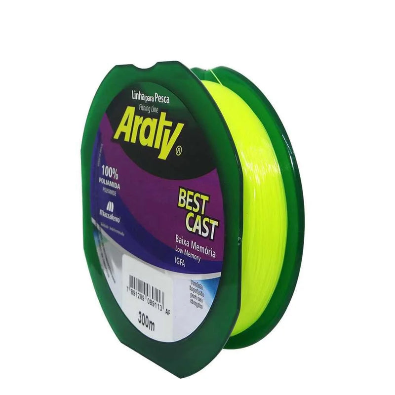 Araty Hilo Nylon Best Cast 100Mt 0.80Mm Amarillo Fluorecente (ROLLITO)