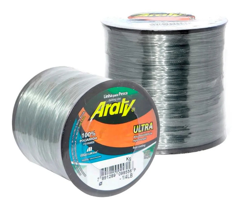 Araty Hilo Nylon Ultra 1/4 Lbs 0.80Mm Plateado (UNIDAD)