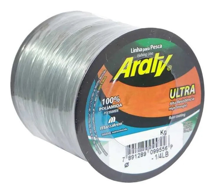 Araty Hilo Nylon Ultra 1/4 Lbs 0.60Mm Plateado (UNIDAD)